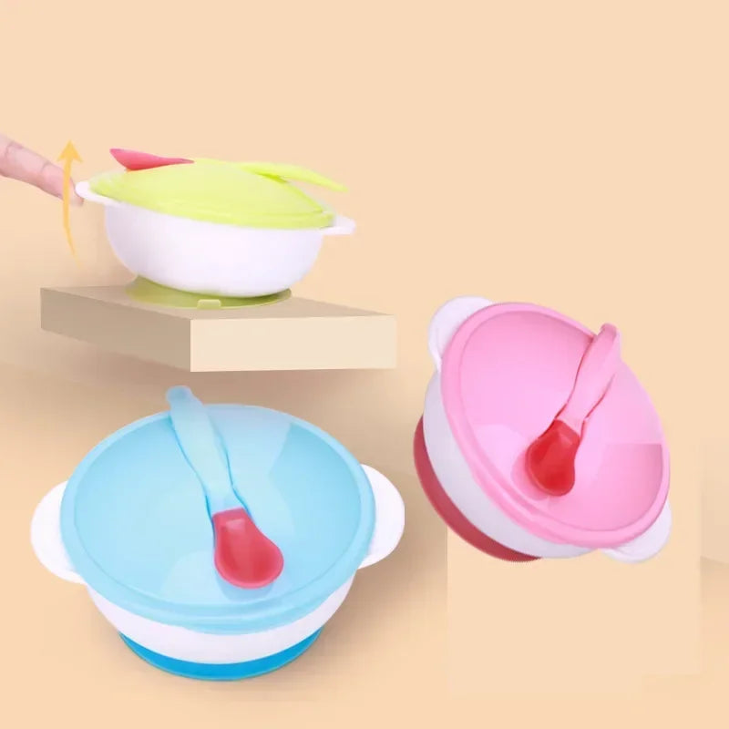 Set repas d'apprentissage : Bol hermétique & Cuillère de sécurité thermosensible