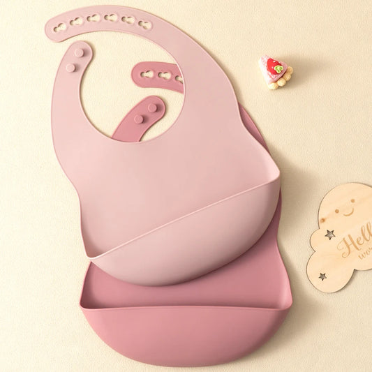 Lot de 2 Bavoirs Silicone Imperméables pour Bébé | Propreté & Style