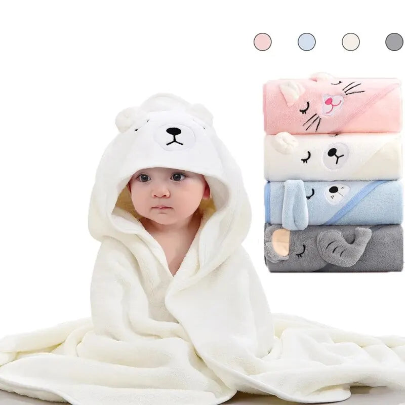 Cape de Bain à Capuche en Polaire pour Bébé | Serviette Enveloppante Douce et Absorbante