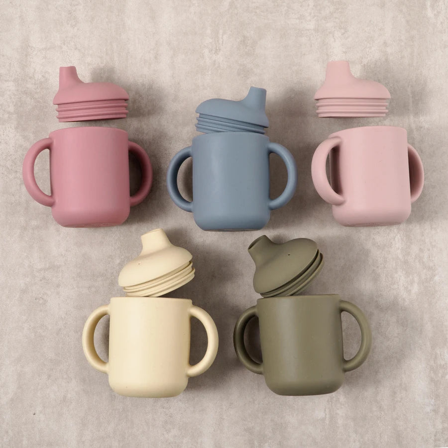 Tasse d'Apprentissage Étanche pour Bébé | Double Poignée en Silicone Souple Sans BPA