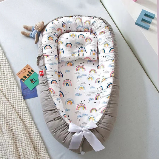 Nid de Bébé Réglable et Portable en Coton Respirant | Réducteur de Lit Nomade