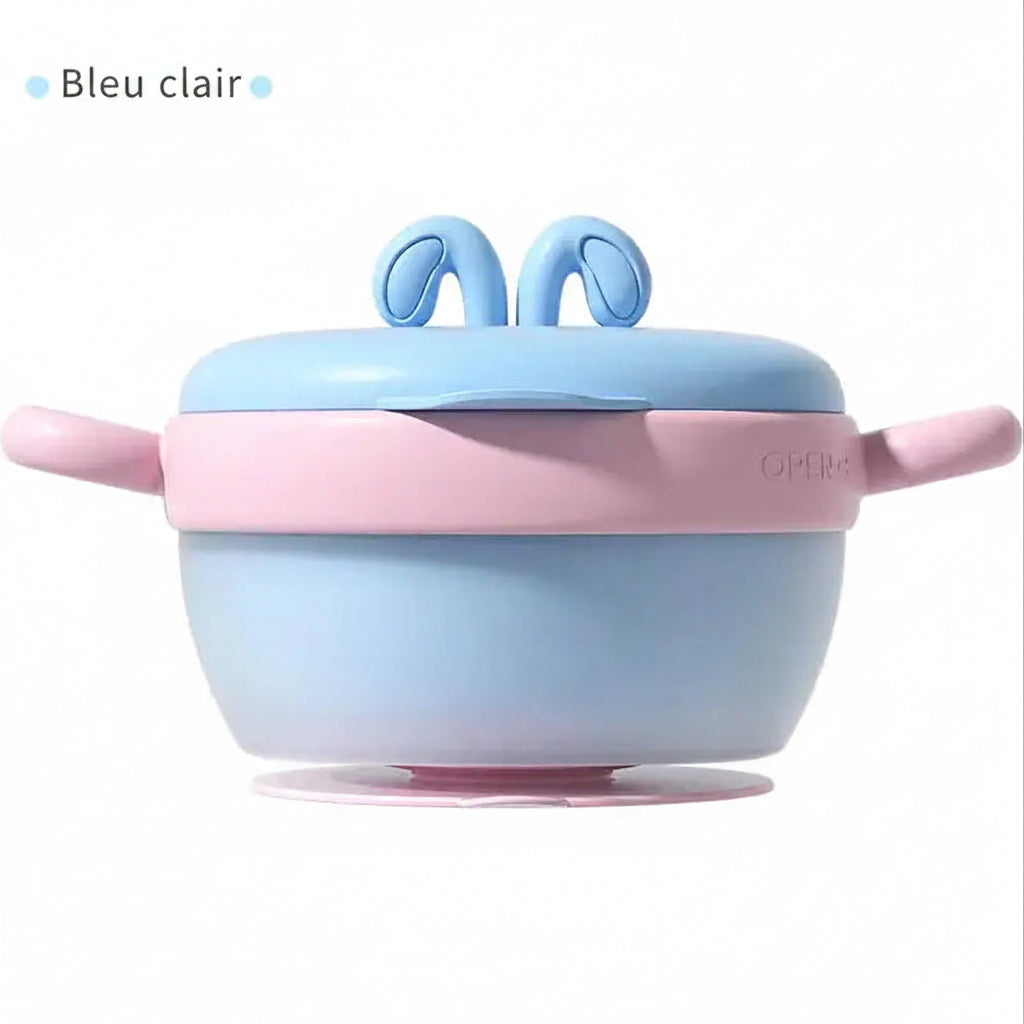 Bol d'apprentissage isolant en silicone sans BPA | Ventouse et Design Ludique