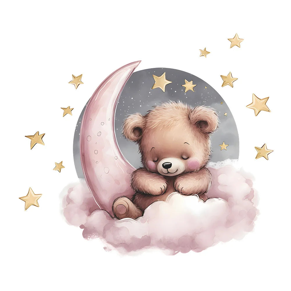Stickers Muraux Ours en Vinyle pour Chambre de Bébé | Décoration Murale Poétique