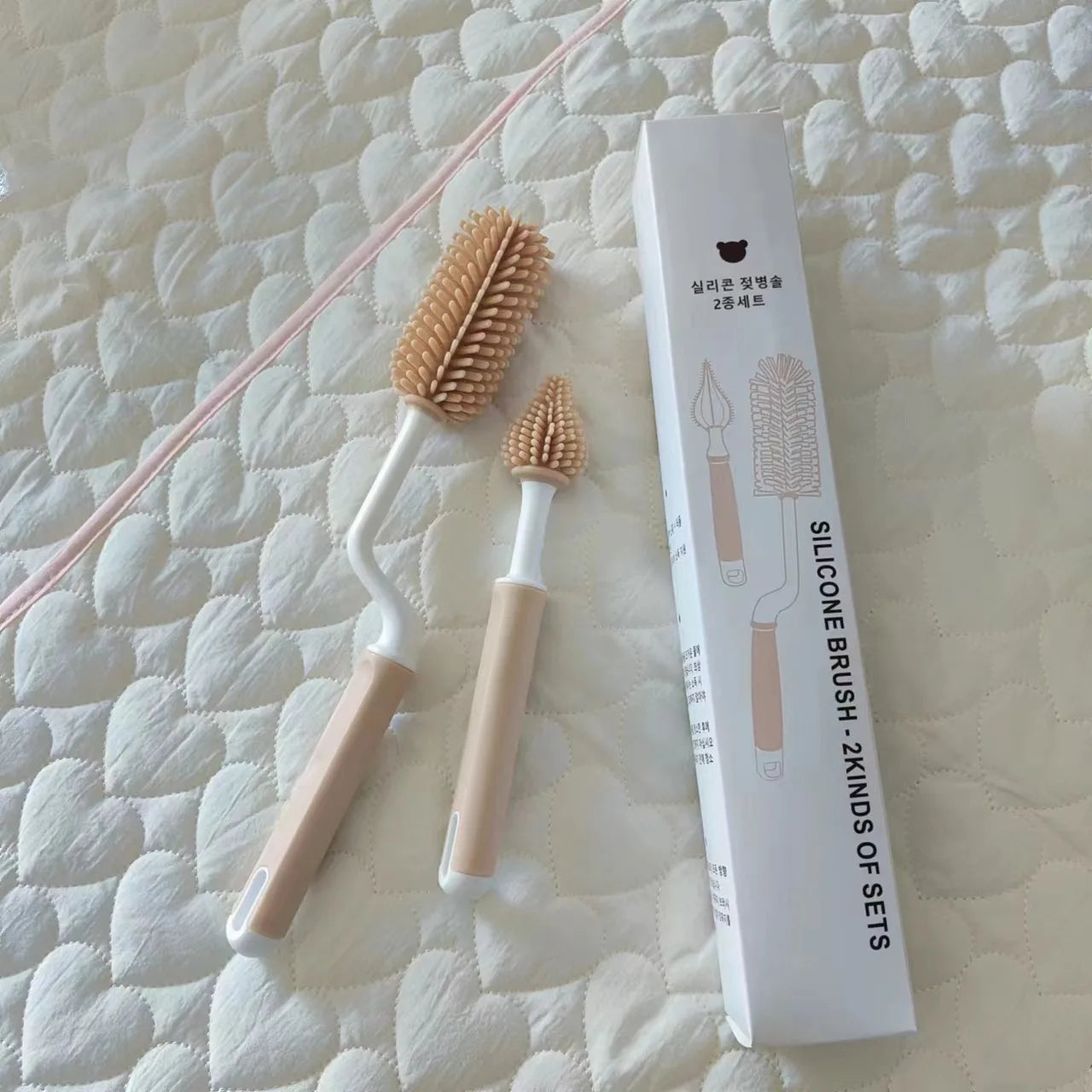 Goupillon en Silicone à Manche Long pour Biberon | Nettoyage Doux & Style Coréen