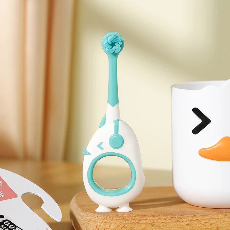 Brosse à Dents Bébé 0-3 Ans avec Ventouse | Première Brosse à Dents Ergonomique et Ludique