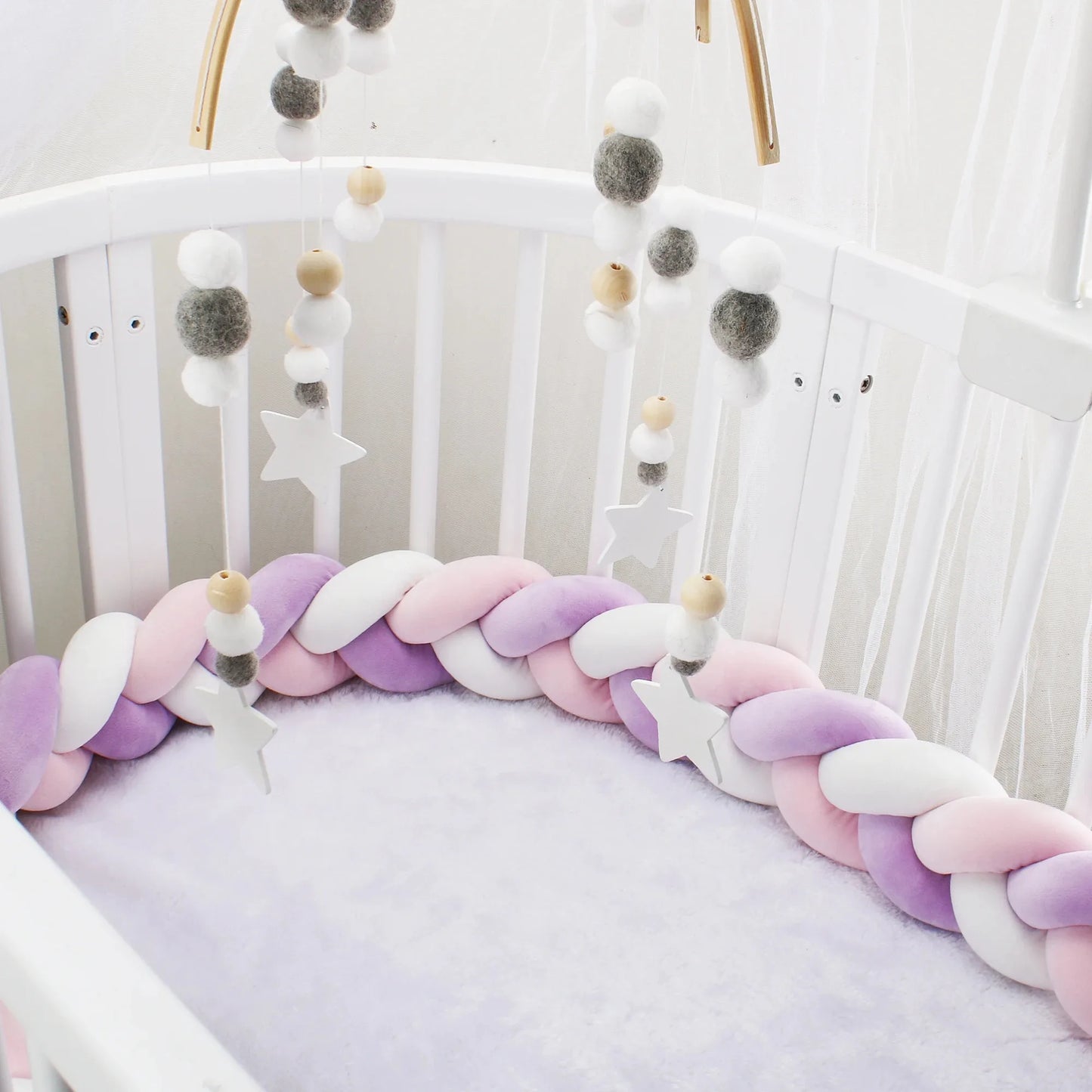 Tour de Lit Bébé Tressé | Pare-Chocs Matelassé Universel