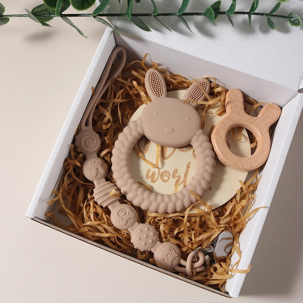 Coffret Cadeau de Naissance Lapin | Kit d'Éveil et Dentition Premier Âge