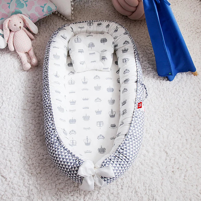 Nid de Bébé Réglable et Portable en Coton Respirant | Réducteur de Lit Nomade
