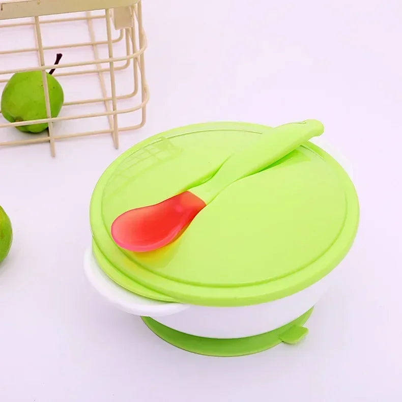 Set repas d'apprentissage : Bol hermétique & Cuillère de sécurité thermosensible