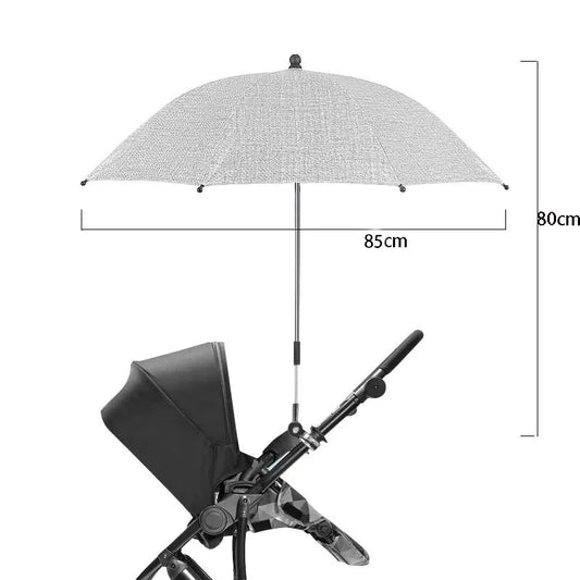 Ombrelle de Poussette Universelle Anti-UV, Parasol Flexible Réglable à 360°