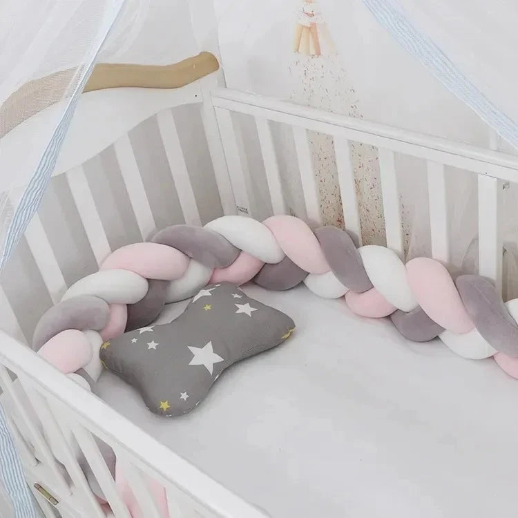 Tour de Lit Bébé Tressé | Pare-Chocs Matelassé Universel