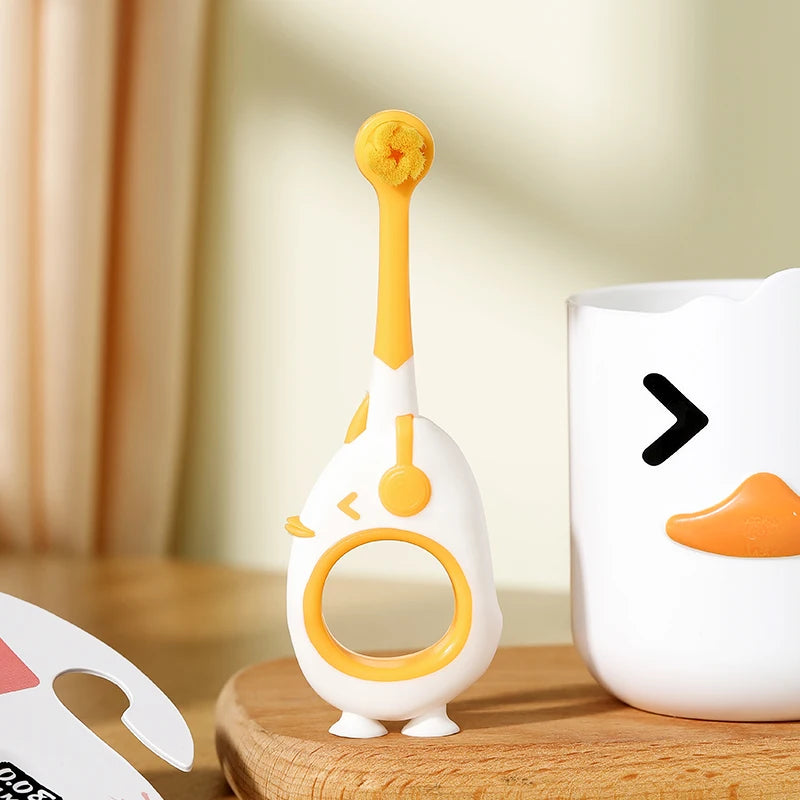 Brosse à Dents Bébé 0-3 Ans avec Ventouse | Première Brosse à Dents Ergonomique et Ludique