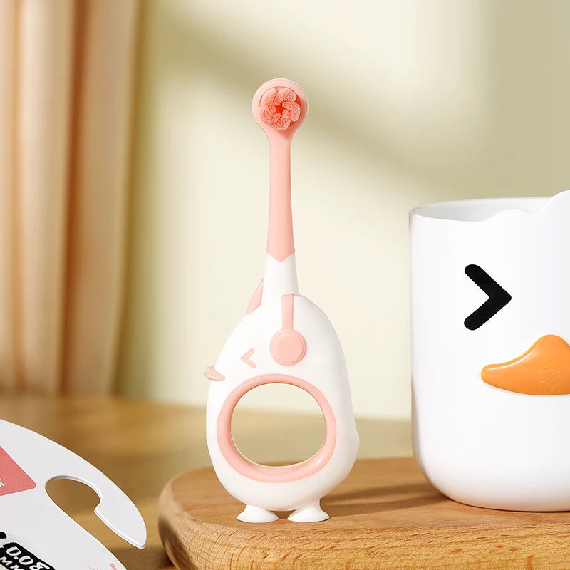Brosse à Dents Bébé 0-3 Ans avec Ventouse | Première Brosse à Dents Ergonomique et Ludique