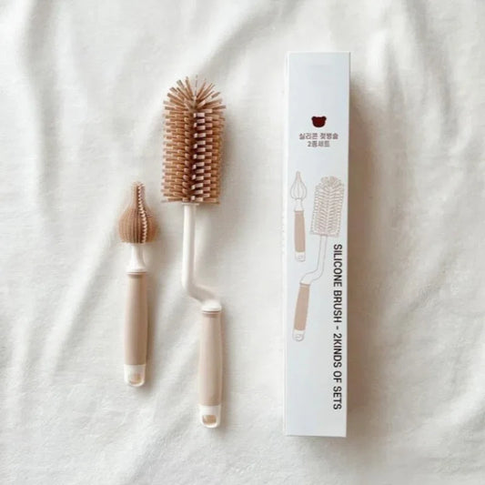 Goupillon en Silicone à Manche Long pour Biberon | Nettoyage Doux & Style Coréen