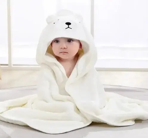 Cape de Bain à Capuche en Polaire pour Bébé | Serviette Enveloppante Douce et Absorbante