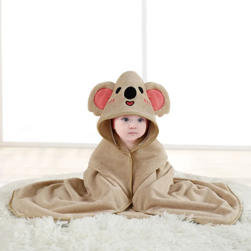 Cape de Bain à Capuche en Polaire pour Bébé | Serviette Enveloppante Douce et Absorbante