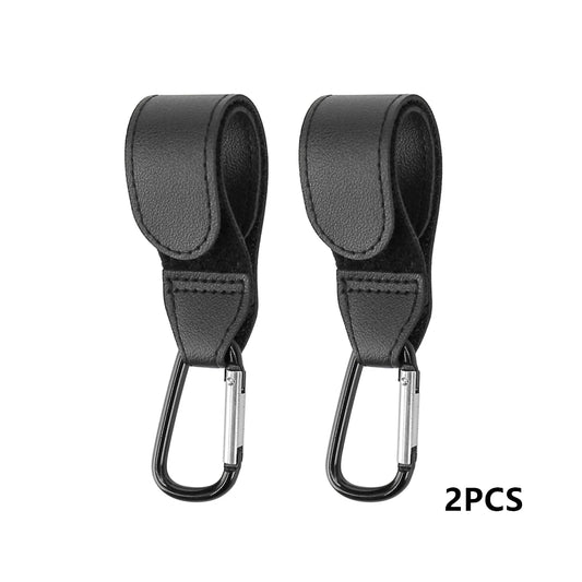 Lot de 2 Crochets de Poussette en Cuir PU | Rotation 360°