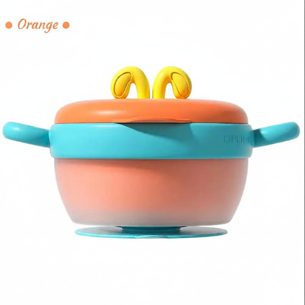Bol d'apprentissage isolant en silicone sans BPA | Ventouse et Design Ludique