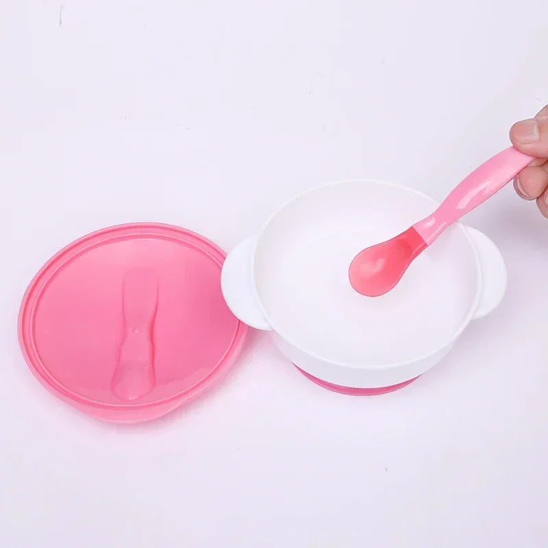 Set repas d'apprentissage : Bol hermétique & Cuillère de sécurité thermosensible