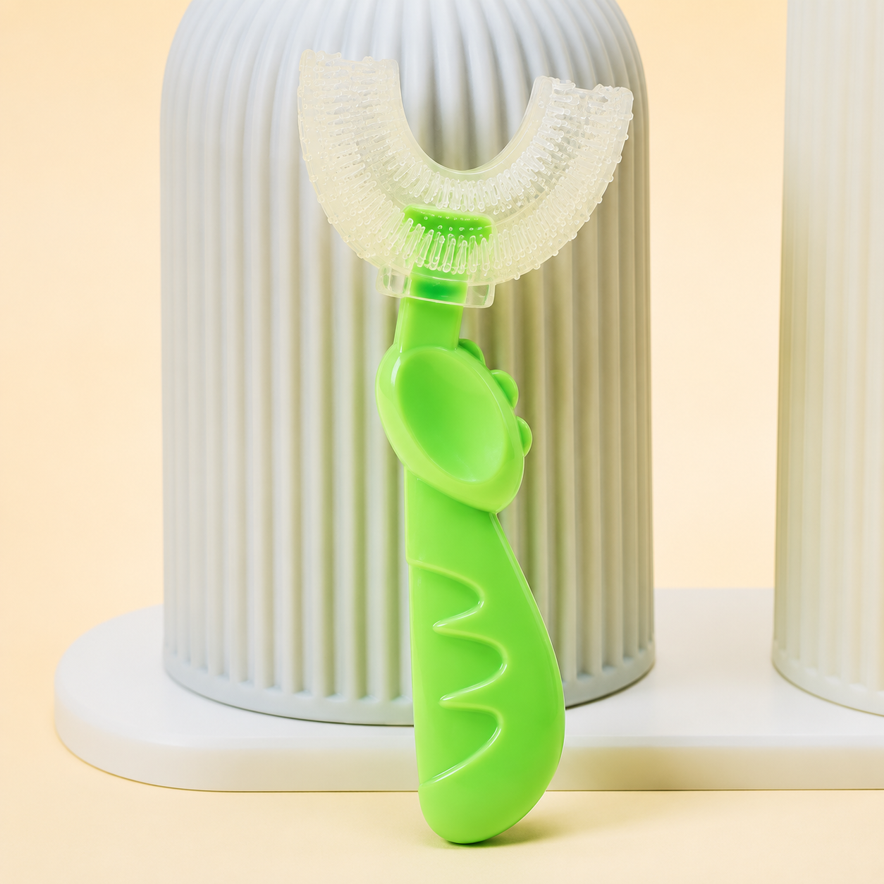 Brosse à Dents en U 360° pour Enfant | Silicone Souple et Motif Dessin Animé