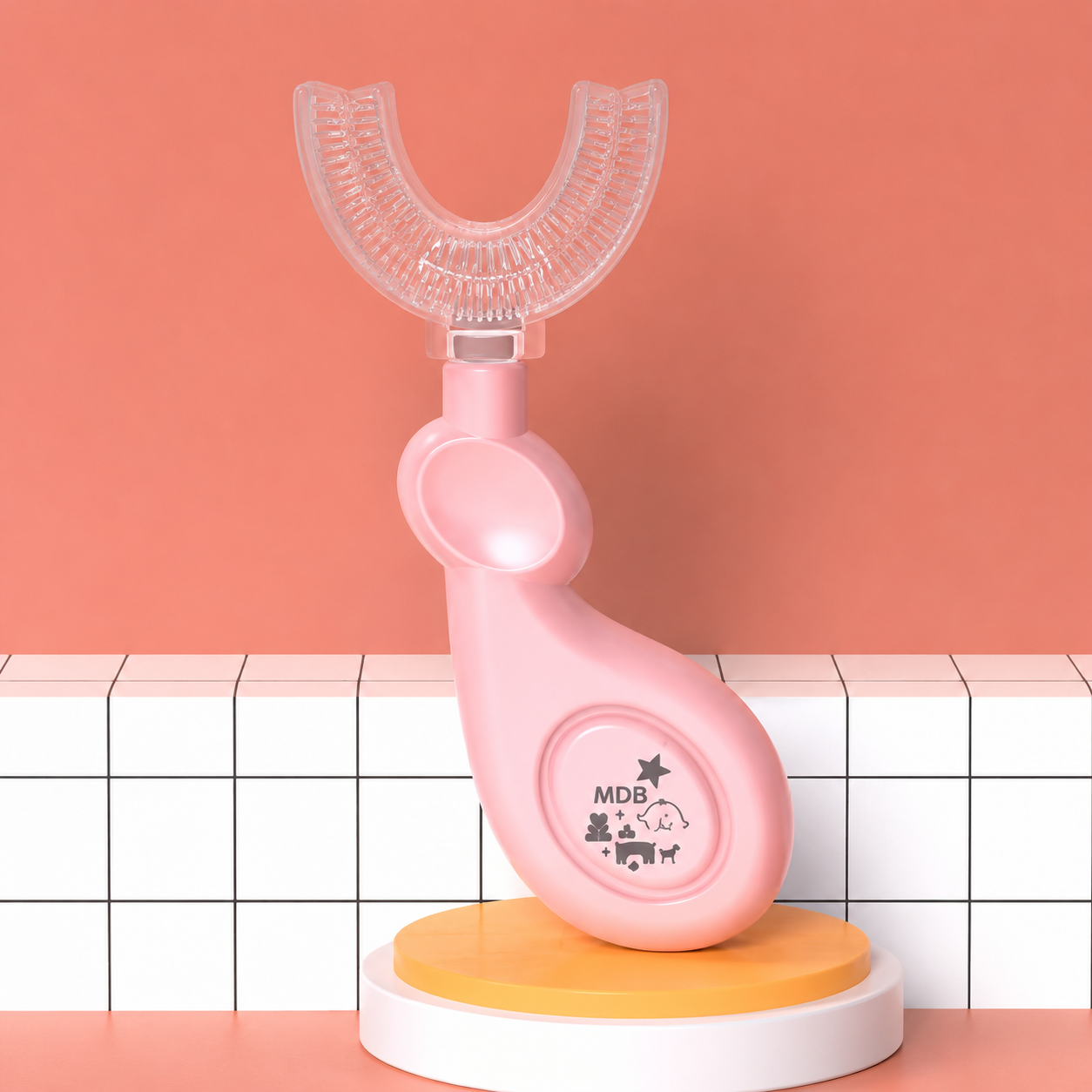 Brosse à Dents en U 360° pour Enfant | Silicone Souple et Motif Dessin Animé